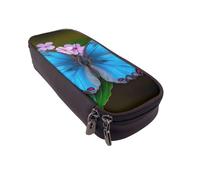 BNVSADC Beautiful Butterfly Printed PU Leather Flip Pencil Case, Cute Pencil Box Pen Bag Stationery Organizer Makeup Bag for School Office Travel