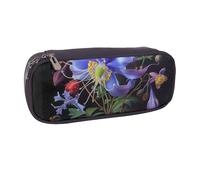 BNVSADC Beautiful Flowers 1 Printed Leather Pencil Pen Case & Makeup Bag - Stylish Pencil Bag Stationery Organizer Pouch for School Office Travel