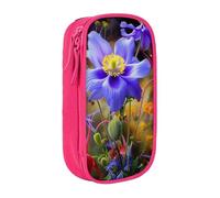 BNVSADC Beautiful Flowers Art Printed Pencil Case for Girls Boys, Large Capacity Pencil Pouch Cute Pencil Box Adult Makeup Bag with 2 Compartments, Pink