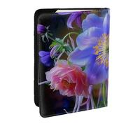 BNVSADC Beautiful Flowers Print Printed Passport Holder Travel PU Leather Passport Cover Case Organiser for Men Women, 6.5 inch