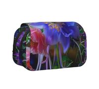 BNVSADC Beautiful Flowers Print Printed Print Flip Top Double Layer Pencil Case - Large Capacity School Supplies Organizer for Students, Kids, Teens, Artists, Travel & Office Use