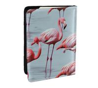 BNVSADC Beautiful Funny Flamingos Printed Passport Holder Travel PU Leather Passport Cover Case Organiser for Men Women, 6.5 inch