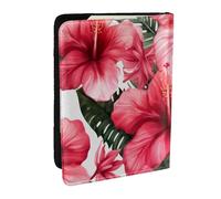 BNVSADC Beautiful Hibiscus Flower Printed Passport Holder Travel PU Leather Passport Cover Case Organiser for Men Women, 6.5 inch