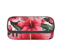 BNVSADC Beautiful Hibiscus Flower Printed Pencil Case Cute Pencil Box Bag Pen Pouch Office School Stationery Organizer for School Travel Work