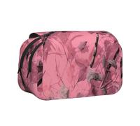 BNVSADC Beautiful Leaves Camouflage Printed Print Flip Top Double Layer Pencil Case - Large Capacity School Supplies Organizer for Students, Kids, Teens, Artists, Travel & Office Use