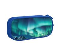 BNVSADC Beautiful Northern Lights Printed Pencil Case Large Pen Bag Cute Pencil Box Pouch Office School Stationery Organizer for Girls Boys, Blue