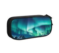 BNVSADC Beautiful Northern Lights Printed Pencil Case Large Pen Bag Cute Pencil Box Pouch Office School Stationery Organizer for Girls Boys, Black