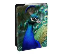 BNVSADC Beautiful Peacock Printed Passport Holder Travel PU Leather Passport Cover Case Organiser for Men Women, 6.5 inch