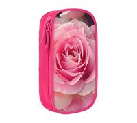 BNVSADC Beautiful Rose Printed Pencil Case for Girls Boys, Large Capacity Pencil Pouch Cute Pencil Box Adult Makeup Bag with 2 Compartments, Pink