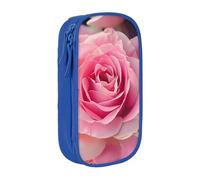 BNVSADC Beautiful Rose Printed Pencil Case for Girls Boys, Large Capacity Pencil Pouch Cute Pencil Box Adult Makeup Bag with 2 Compartments, Blue