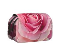 BNVSADC Beautiful Rose Printed Print Flip Top Double Layer Pencil Case - Large Capacity School Supplies Organizer for Students, Kids, Teens, Artists, Travel & Office Use