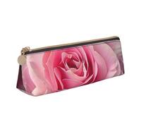 BNVSADC Beautiful Rose Printed Triangle Pencil Case Leather Pencil Pouch Cute Stationery Pencil Pen Bag for School Office Travel