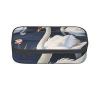 BNVSADC Beautiful White Swans on The Lake Printed Pencil Case Cute Pencil Box Bag Pen Pouch Office School Stationery Organizer for School Travel Work