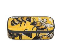 BNVSADC Bee Love Honey Printed Pencil Case Cute Pencil Box Bag Pen Pouch Office School Stationery Organizer for School Travel Work