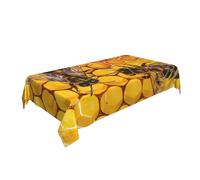 BNVSADC Bee On Honeycomb Printed Rectangular Tablecloth 140x90 CM, Anti-wrinkle Polyester Table Cloth Decorative Fabric Table Covers for Kitchen Dining Table Parties Camping