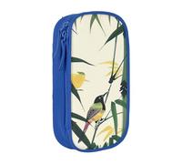 BNVSADC Birds Landed on Branches Printed Pencil Case for Girls Boys, Large Capacity Pencil Pouch Cute Pencil Box Adult Makeup Bag with 2 Compartments, Blue