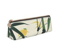 BNVSADC Birds Landed on Branches Printed Triangle Pencil Case Leather Pencil Pouch Cute Stationery Pencil Pen Bag for School Office Travel