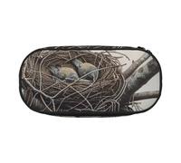 BNVSADC Birds Nest 1 Printed Pencil Case Cute Pencil Bag Pen Pouch Large Stationery Organizer Makeup Bag for Teen Boys Girls School Students Office