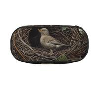 BNVSADC Birds Nest Printed Pencil Case Cute Pencil Bag Pen Pouch Large Stationery Organizer Makeup Bag for Teen Boys Girls School Students Office