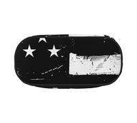 BNVSADC Black and White American Flag Printed Pencil Case Cute Pencil Bag Pen Pouch Large Stationery Organizer Makeup Bag for Teen Boys Girls School Students Office
