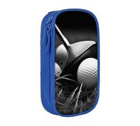 BNVSADC Black and White Golf Printed Pencil Case for Girls Boys, Large Capacity Pencil Pouch Cute Pencil Box Adult Makeup Bag with 2 Compartments, Blue