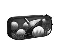BNVSADC Black and White Golf Printed Pencil Case Large Pen Bag Cute Pencil Box Pouch Office School Stationery Organizer for Girls Boys, Black