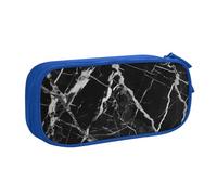 BNVSADC Black and White Marble Printed Pencil Case Large Pen Bag Cute Pencil Box Pouch Office School Stationery Organizer for Girls Boys, Blue