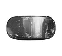 BNVSADC Black and White New York Printed Pencil Case Cute Pencil Bag Pen Pouch Large Stationery Organizer Makeup Bag for Teen Boys Girls School Students Office