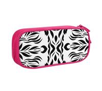 BNVSADC Black and White Pattern Printed Pencil Case Large Pen Bag Cute Pencil Box Pouch Office School Stationery Organizer for Girls Boys, Pink