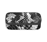 BNVSADC Black and White Snake Skin Printed Pencil Case Cute Pencil Box Bag Pen Pouch Office School Stationery Organizer for School Travel Work