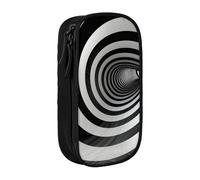 BNVSADC Black and White Stripe Printed Pencil Case for Girls Boys, Large Capacity Pencil Pouch Cute Pencil Box Adult Makeup Bag with 2 Compartments, Black
