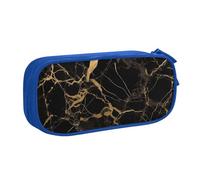 BNVSADC Black Gold Marble Printed Pencil Case Large Pen Bag Cute Pencil Box Pouch Office School Stationery Organizer for Girls Boys, Blue