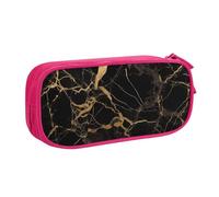 BNVSADC Black Gold Marble Printed Pencil Case Large Pen Bag Cute Pencil Box Pouch Office School Stationery Organizer for Girls Boys, Pink