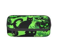 BNVSADC Black Green Ghost Horror Halloween Printed Pencil Case Cute Pencil Box Bag Pen Pouch Office School Stationery Organizer for School Travel Work