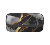 BNVSADC Black Marble Texture Gold Printed Pencil Case Cute Pencil Box Bag Pen Pouch Office School Stationery Organizer for School Travel Work