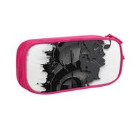 BNVSADC Black Music Notes Printed Pencil Case Large Pen Bag Cute Pencil Box Pouch Office School Stationery Organizer for Girls Boys, Pink