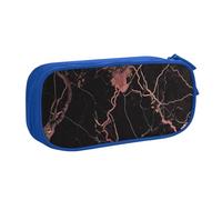 BNVSADC Black Rose Gold Marble Printed Pencil Case Large Pen Bag Cute Pencil Box Pouch Office School Stationery Organizer for Girls Boys, Blue