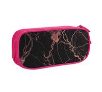 BNVSADC Black Rose Gold Marble Printed Pencil Case Large Pen Bag Cute Pencil Box Pouch Office School Stationery Organizer for Girls Boys, Pink