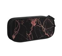 BNVSADC Black Rose Gold Marble Printed Pencil Case Large Pen Bag Cute Pencil Box Pouch Office School Stationery Organizer for Girls Boys, Black