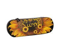 BNVSADC Blessed to Be Called Nana Sunflower Printed Leather Pencil Pen Case & Makeup Bag - Stylish Hard Shell Pencil Bag Stationery Organizer Pouch for School Office Travel