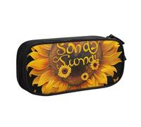 BNVSADC Blessed to Be Called Nana Sunflower Printed Pencil Case Large Pen Bag Cute Pencil Box Pouch Office School Stationery Organizer for Girls Boys, Black