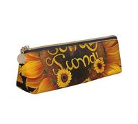 BNVSADC Blessed to Be Called Nana Sunflower Printed Triangle Pencil Case Leather Pencil Pouch Cute Stationery Pencil Pen Bag for School Office Travel