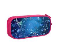 BNVSADC Blue Mini Flower Swirl Printed Pencil Case Large Pen Bag Cute Pencil Box Pouch Office School Stationery Organizer for Girls Boys, Pink