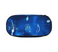 BNVSADC Blue Musical Notes Printed Pencil Case Cute Pencil Bag Pen Pouch Large Stationery Organizer Makeup Bag for Teen Boys Girls School Students Office
