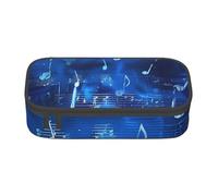 BNVSADC Blue Musical Notes Printed Pencil Case Cute Pencil Box Bag Pen Pouch Office School Stationery Organizer for School Travel Work
