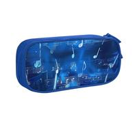 BNVSADC Blue Musical Notes Printed Pencil Case Large Pen Bag Cute Pencil Box Pouch Office School Stationery Organizer for Girls Boys, Blue