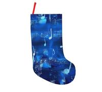 BNVSADC Blue Musical Notes Printed Xmas Tree Decor Christmas Stockings 18 inch Festive Supplies Holiday Party Decoration
