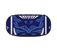 BNVSADC Blue Polynesian Maori Tribal Pattern Printed Pencil Case Cute Pencil Bag Pen Pouch Large Stationery Organizer Makeup Bag for Teen Boys Girls School Students Office