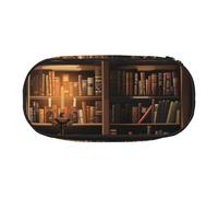 BNVSADC Book Room Mysterious Library Printed Pencil Case Cute Pencil Bag Pen Pouch Large Stationery Organizer Makeup Bag for Teen Boys Girls School Students Office