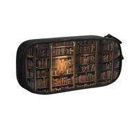 BNVSADC Book Room Mysterious Library Printed Pencil Case Large Pen Bag Cute Pencil Box Pouch Office School Stationery Organizer for Girls Boys, Black